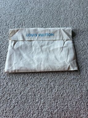 Louis Vuitton Cream Blue Logo Designer Dust Bag Luxury